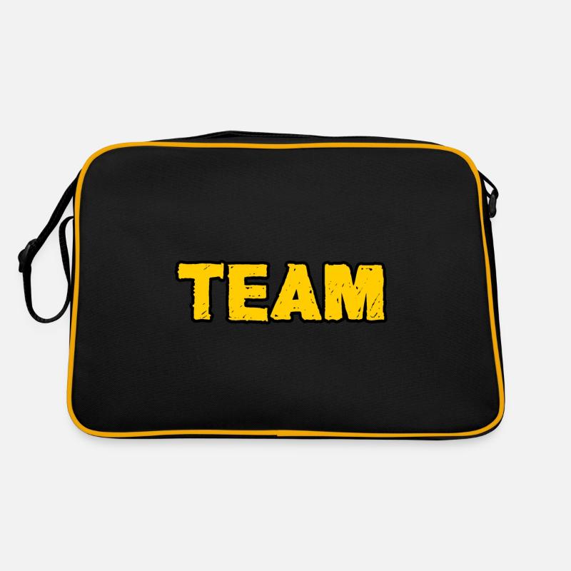Team, gelb - Retro Tasche - Schwarz/Gold