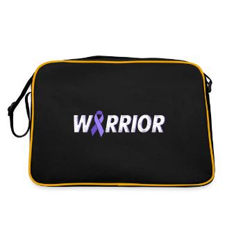 Krieger lila Band Hoden krebs Bewusstsein - Retro Tasche - Schwarz/Gold - Hinten