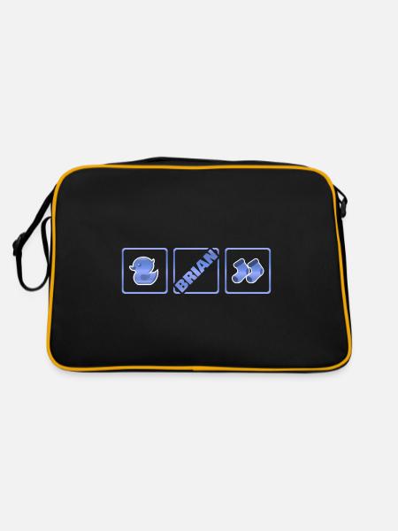 Geburt Brian - Retro Tasche - Schwarz/Gold - Hinten