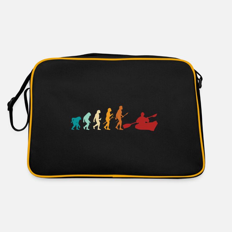 Kanu Kajak Evolution Paddeln Kanufahrer Kanu - Retro Tasche - Schwarz/Gold