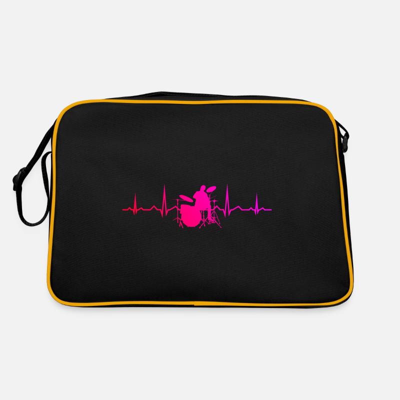 Drummer Men Women Drums Drum Kit - Retro Bag - black/gold