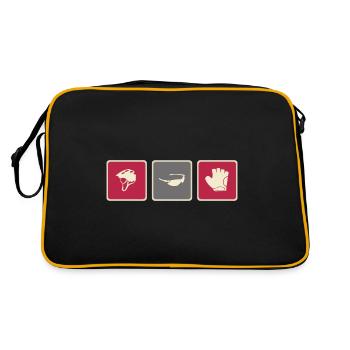 Fahrrad Farradtour Mountainbike - Retro Tasche - Schwarz/Gold - Hinten