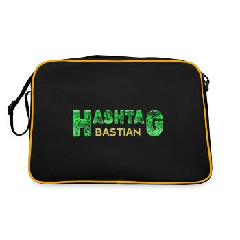 Prénom Bastian - Sac Retro - noir/or - Dos