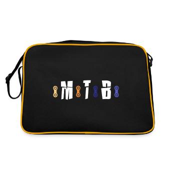 MTB Fahrradkette Mountainbiker Fahrradtrikot bike - Retro Tasche - Schwarz/Gold - Hinten
