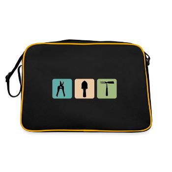 garden plants gardeners gardening allotment garden - Retro Bag - black/gold - Back