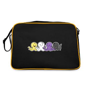 Nonbinary Flag Octopus Design for Proud Enbys - Retro Bag - black/gold - Back