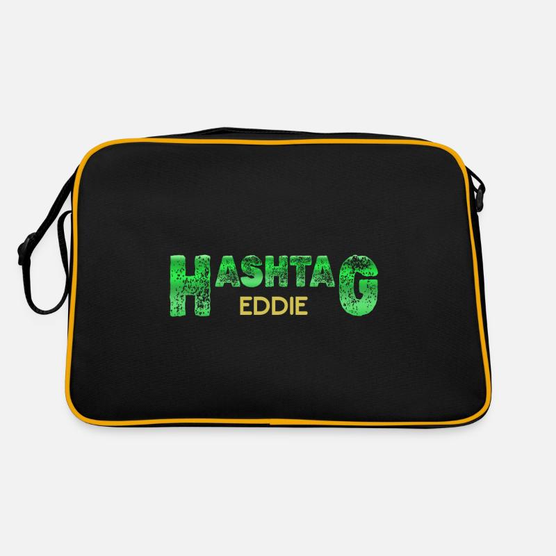 Eddie als Eddie - Retro Tasche - Schwarz/Gold