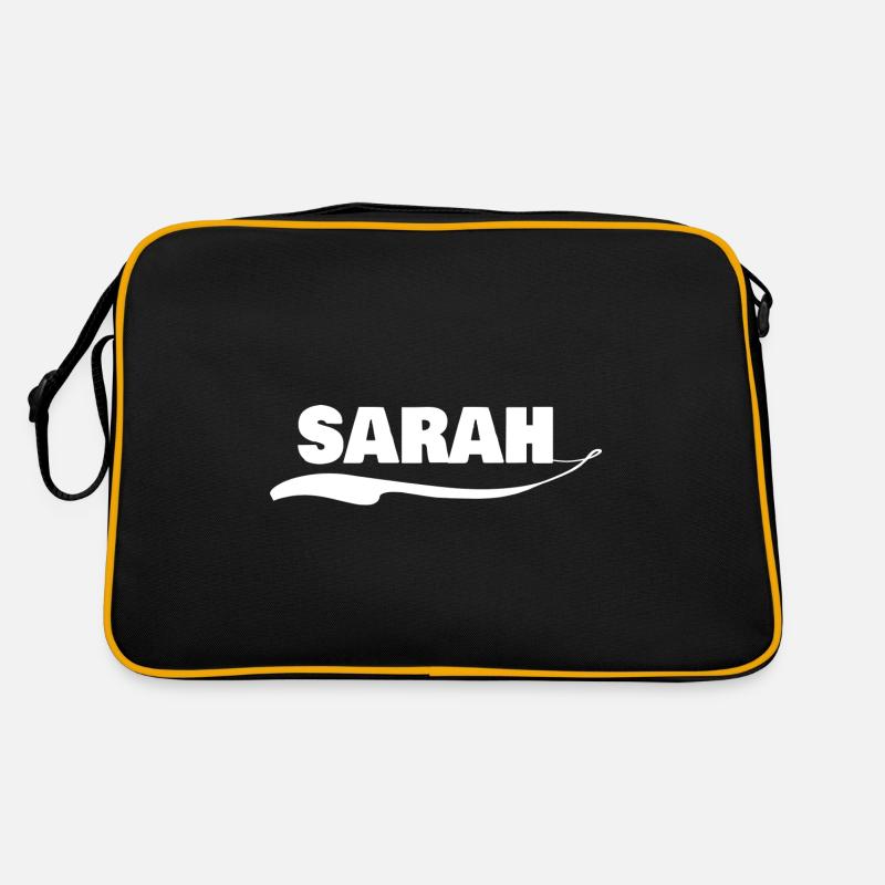 Prénom sarah - Sac Retro - noir/or
