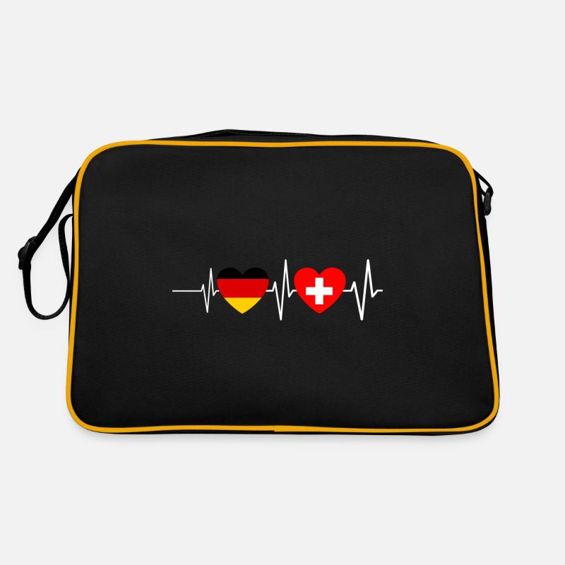 Deutschland Schweiz Schweizer Herzschlag Retro Tasche