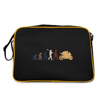 Motorcycle Evolution Vintage Shadow Biker - Retro Tasche - Schwarz/Gold - Hinten