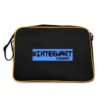 Winterschwimmer crazy eisbath Eisbaden - Retro Tasche - Schwarz/Gold - Hinten