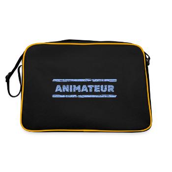 Geschenk für Animateur - Retro Tasche - Schwarz/Gold - Hinten