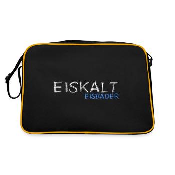 eiskalter Eisbader Winterschwimmen im Eisbad - Retro Tasche - Schwarz/Gold - Hinten