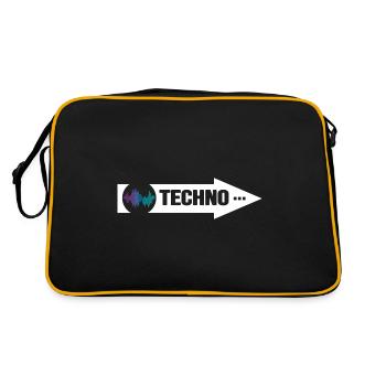Rave Hard Beats Techno Ballern Village Disco Bass - Sac Retro - noir/or - Dos