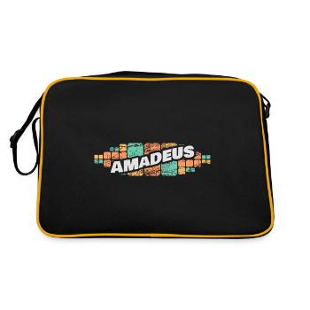 Geschenk für Amadeus - Retro Tasche - Schwarz/Gold - Hinten