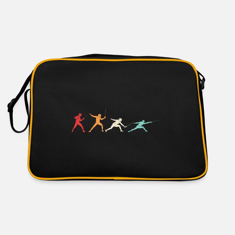 Fechten - Retro Tasche - Schwarz/Gold