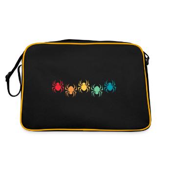 spinne retro arachnoid vogelspinne spinnennetz - Retro Tasche - Schwarz/Gold - Hinten