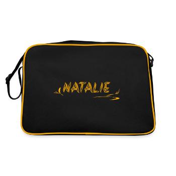 Idée cadeau pour Natalie Natalie Prénom - Sac Retro - noir/or - Dos