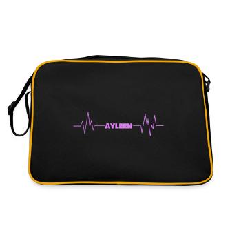 Ayleen als Vorname - Retro Tasche - Schwarz/Gold - Hinten