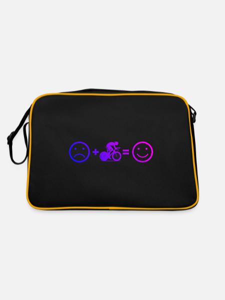 Vélo de route pour femmes Vélo de route pour hommes - Sac Retro - noir/or - Dos
