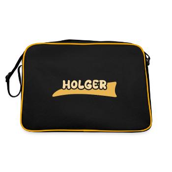 Cadeau pour Holger - Sac Retro - noir/or - Dos