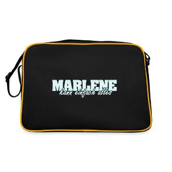 Frau Marlene - Retro Tasche - Schwarz/Gold - Hinten