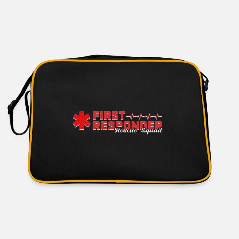 Cool First Responder Rescue Squad Shirt - Retro Bag - black/gold