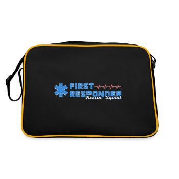 Cooles blaues First Responder Rescue Squad Motiv - Retro Tasche - Schwarz/Gold - Hinten