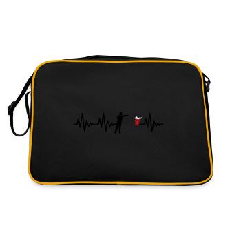 Saufen Biertrinker Geschenke Trinkspiel Bierpong - Retro Tasche - Schwarz/Gold - Hinten