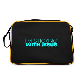 I'm Sticking With Jesus 4 - Retro Tasche - Schwarz/Gold - Hinten