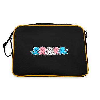 Trans Flag Octopus Design for Trans People - Retro Bag - black/gold - Back