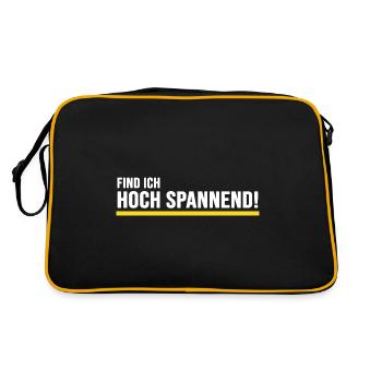 elektriker watt volt hochspannung elektromonteur - Retro Tasche - Schwarz/Gold - Hinten