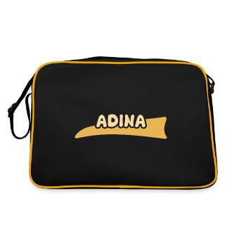 Prénom Adina - Sac Retro - noir/or - Dos