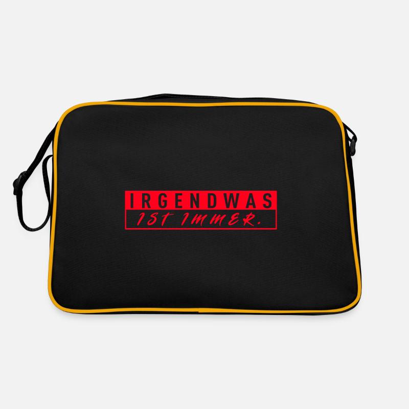 Irgendwas Ist Immer - Retro Tasche - Schwarz/Gold