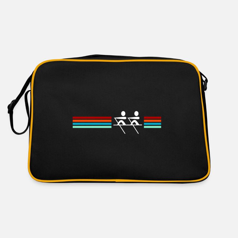 Piktogramm Rudern - Retro Tasche - Schwarz/Gold