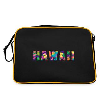 Hawaii Flowers - Retro Bag - black/gold - Back