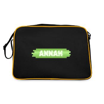Geschenkidee Annah - Retro Tasche - Schwarz/Gold - Hinten