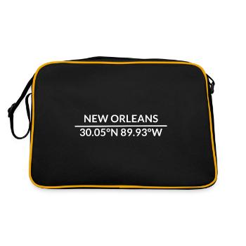 Nouvelle-Orléans, Louisiane, États-Unis Coordonnées - Sac Retro - noir/or - Dos
