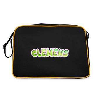 Job Clemens - Retro Tasche - Schwarz/Gold - Hinten