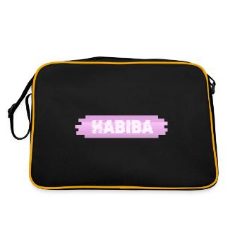 Nom de la femme Habiba - Sac Retro - noir/or - Dos
