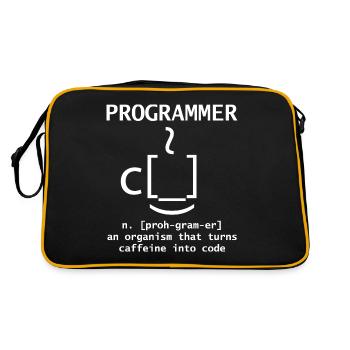 Programmer I Turn Coffee Into Code Gift Developer - Retro Bag - black/gold - Back