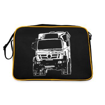 Unimog , Nutzfahrzeug, Lkw, Unimog 406, Traktor - Retro Tasche - Schwarz/Gold - Hinten
