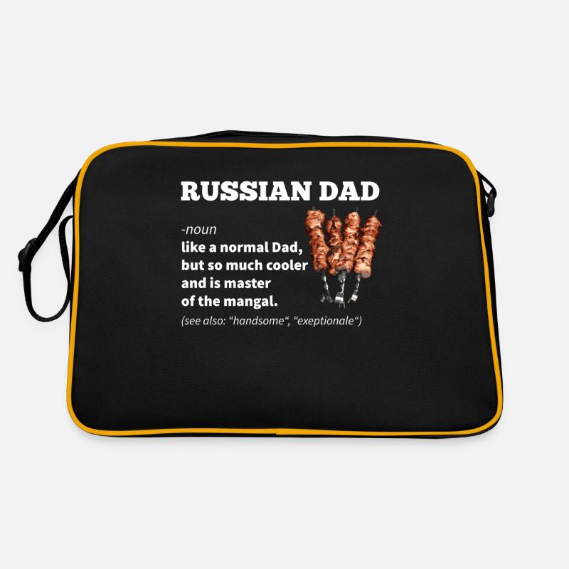 Russischer Vater Geschenk - Retro Tasche - Schwarz/Gold