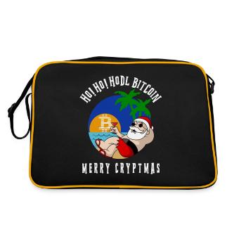 BITCOIN CHRISTMAS Geschenkidee für Crypto Trader - Retro Tasche - Schwarz/Gold - Hinten