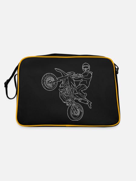 Supermoto / Supermotard / Supermoto Wheelie - Retro Bag - black/gold - Back