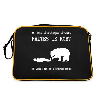 en cas d'attaque d'ours - Sac Retro - noir/or - Dos