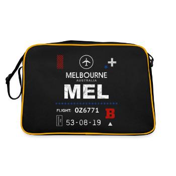 Melbourne airport tag - Retro Bag - black/gold - Back