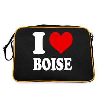 I Love Boise Heart Funny Witty - Retro Bag - black/gold - Back