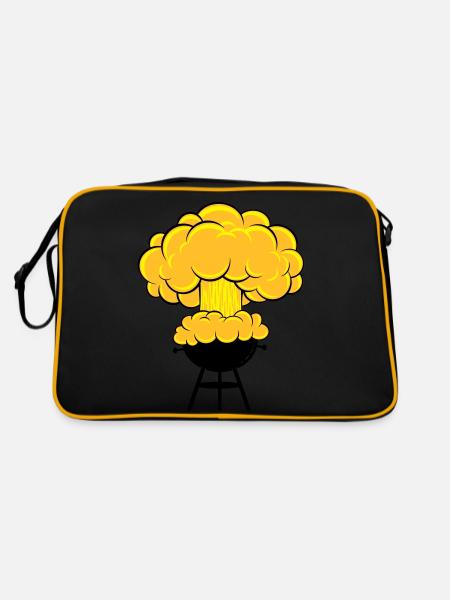 explosiver Grill - Retro Tasche - Schwarz/Gold - Hinten