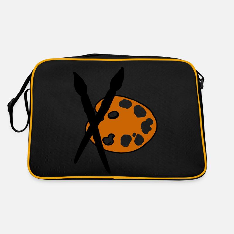 Künstler - Maler - Pinsel - Retro Tasche - Schwarz/Gold